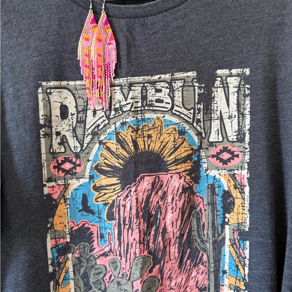 Graphic Long Sleeve Shirt with Desert Print - Picture 2 of 3